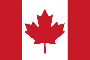 Flagge von Kanade rote Flagge mit roten Ahornblatt auf weißem Hintergrund
