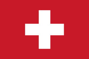 Flagge der Schweiz rot mit weißem Kreuz
